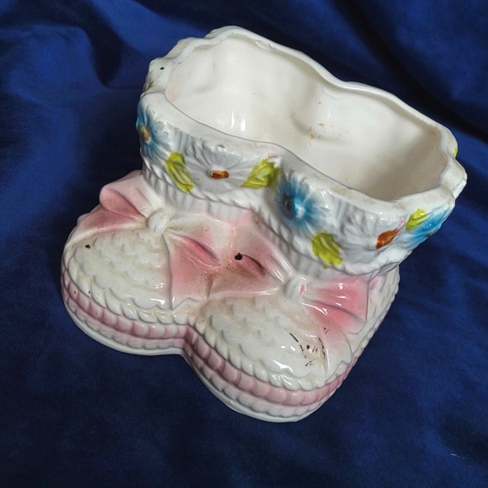 Floral Ceramic Kids Shoe Planter
